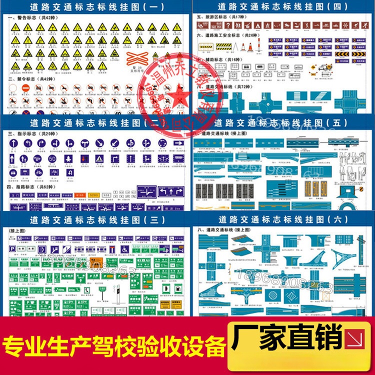 22 Car Teaching Wall Charts, Traffic Signs, Motor Vehicle Structure and Work Principle Wall Charts