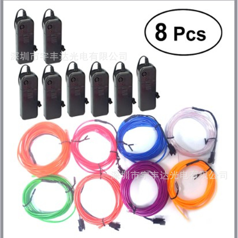 1m3V battery box set cold light bright car EL atmosphere light clothes luminous light decorative light DIY light bar