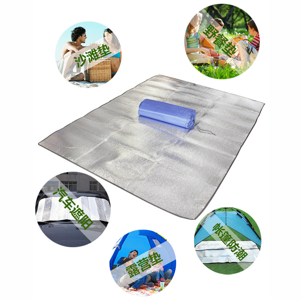 Double-sided aluminum film mat moisture-proof mat grass mat camping mat picnic mat beach mat 2x 2 meters 2x 1.5 meters more people