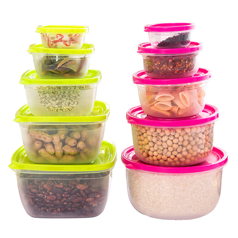 Набор круглых прозрачных пластиковых контейнеров, 3 штуки, герметичные, для хранения свежих продуктов в холодильнике