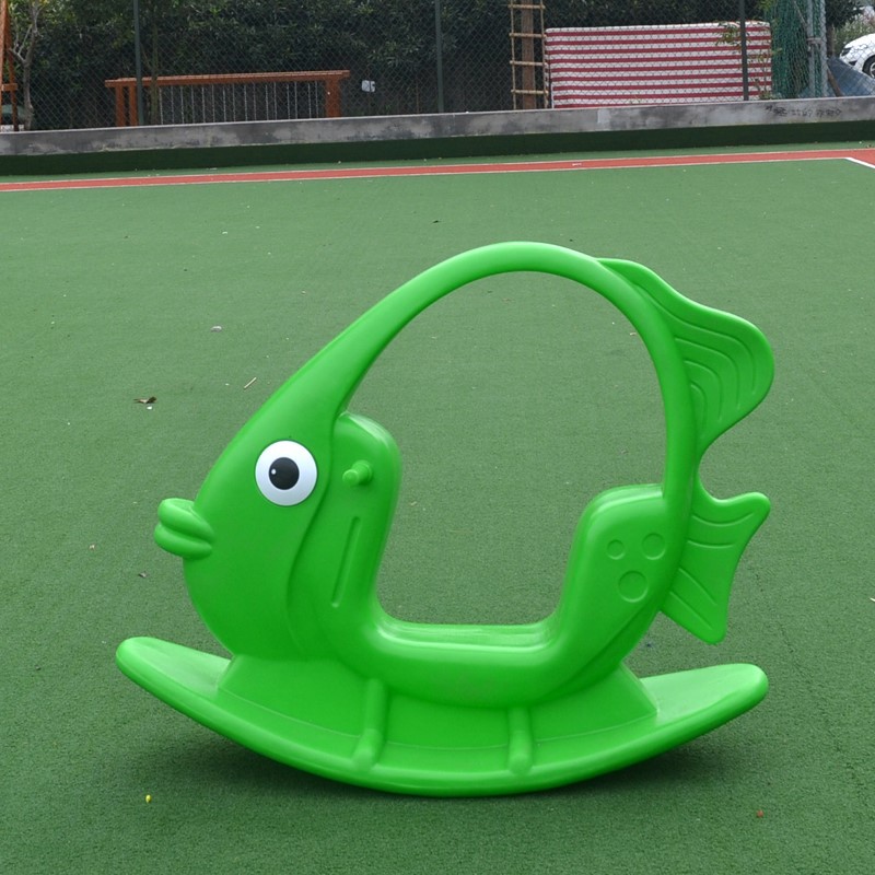 Kindergarten children's outdoor plastic rocking fish rocking horse children's toys indoor and outdoor goldfish rocking special offer