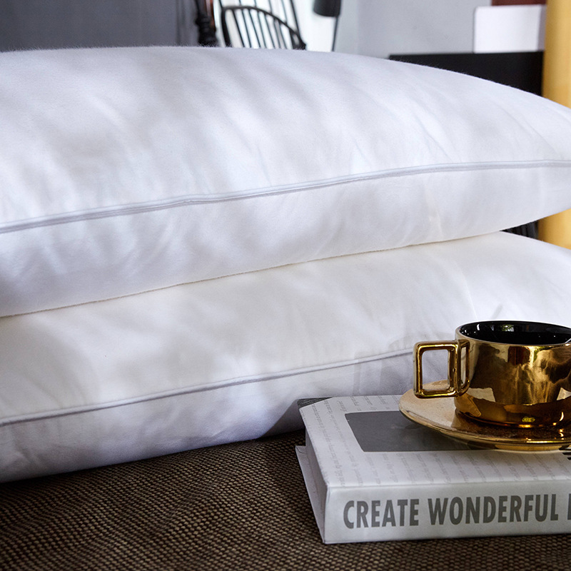 Cotton Anti-Feather Cloth down Pillow Five-Star Hotel High-Elastic Pillow Core B&B Pure White down Non-Collapse Single Pillow