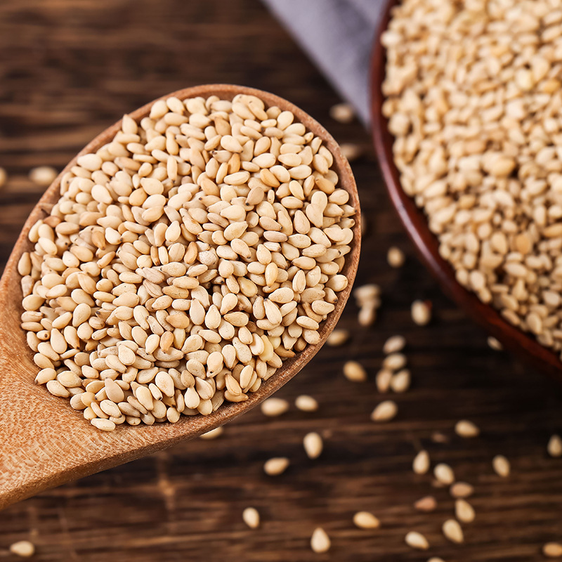in stock Wholesale Baking White Sesame Grinding Raw Material White Sesame Ripe 50kg Low Temperature Baking Ripe Sesame