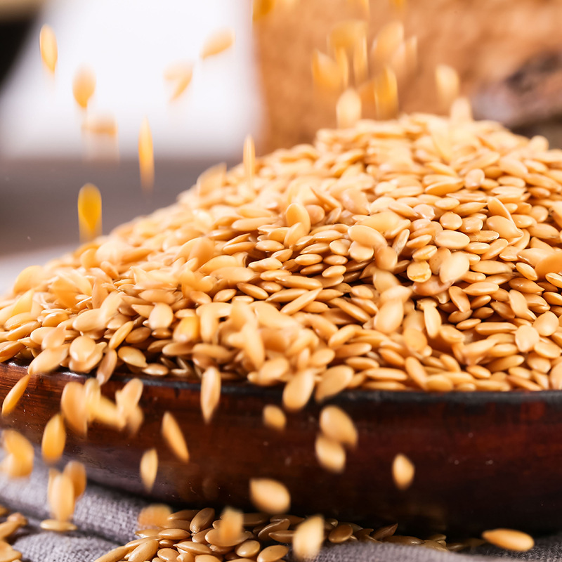 Processing and Customizing Golden Flaxseed Cooked Flaxseed Grinding Raw Material Flaxseed for Exhibitions Inner Mongolia Cooked Golden Flaxseed