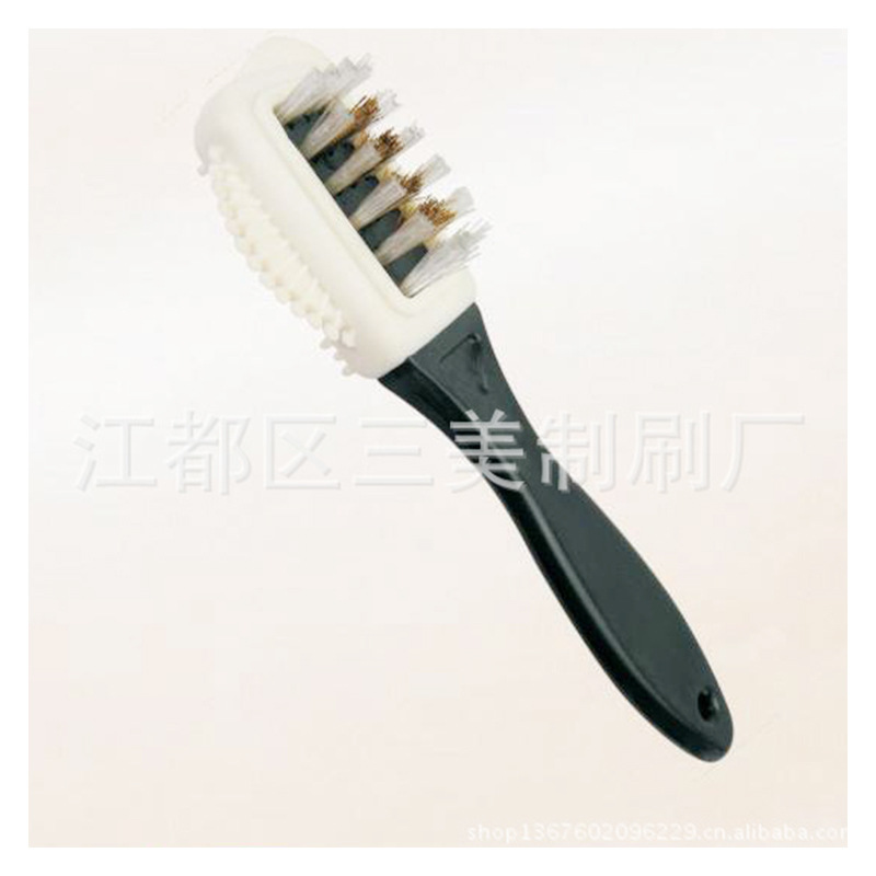Black shoe brush copper wire shoe brush leather shoes brush manual cleaning brush long handle shoe brush multi-head hard brush
