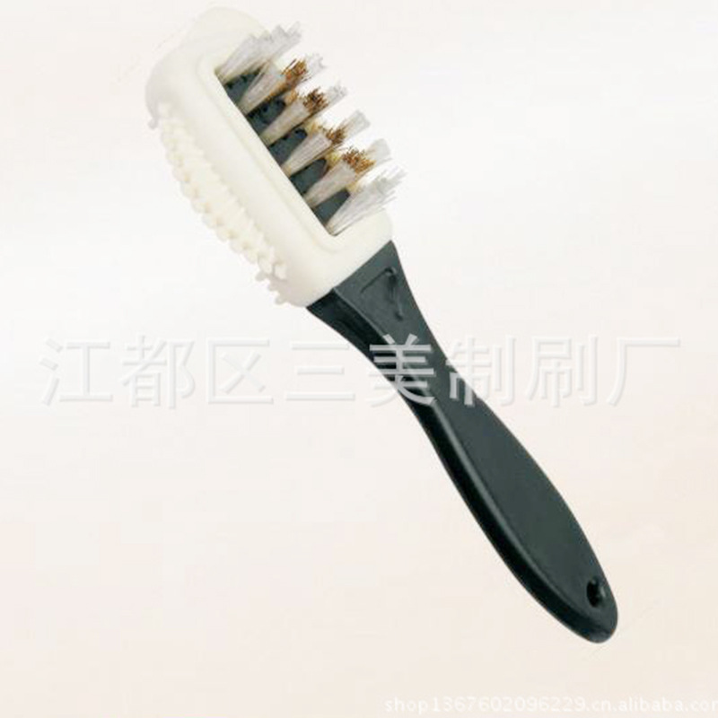 Black shoe brush copper wire shoe brush leather shoes brush manual cleaning brush long handle shoe brush multi-head hard brush