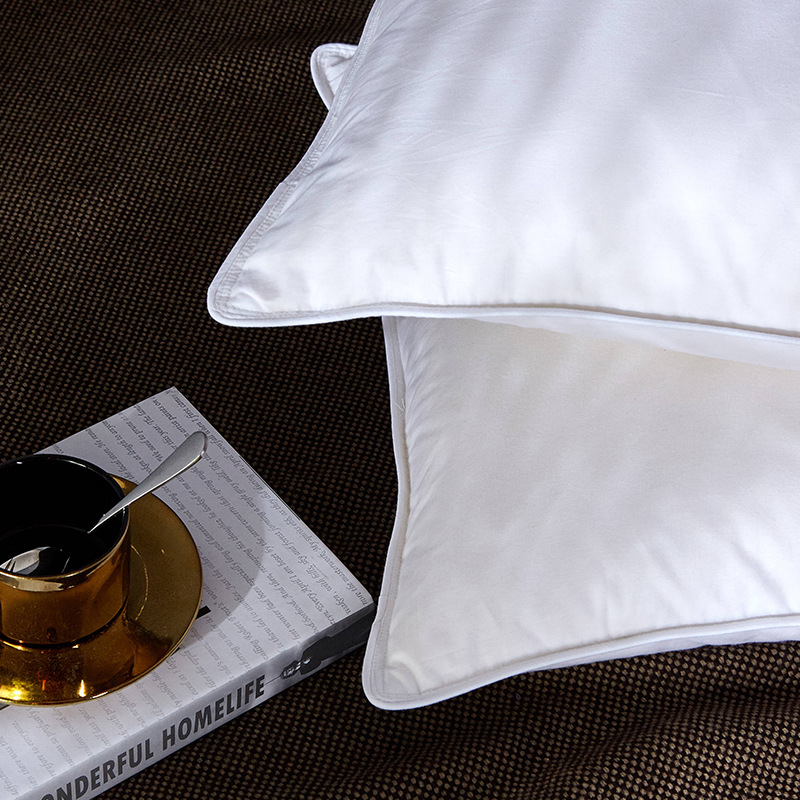 Cotton Anti-Feather Cloth down Pillow Five-Star Hotel High-Elastic Pillow Core B&B Pure White down Non-Collapse Single Pillow