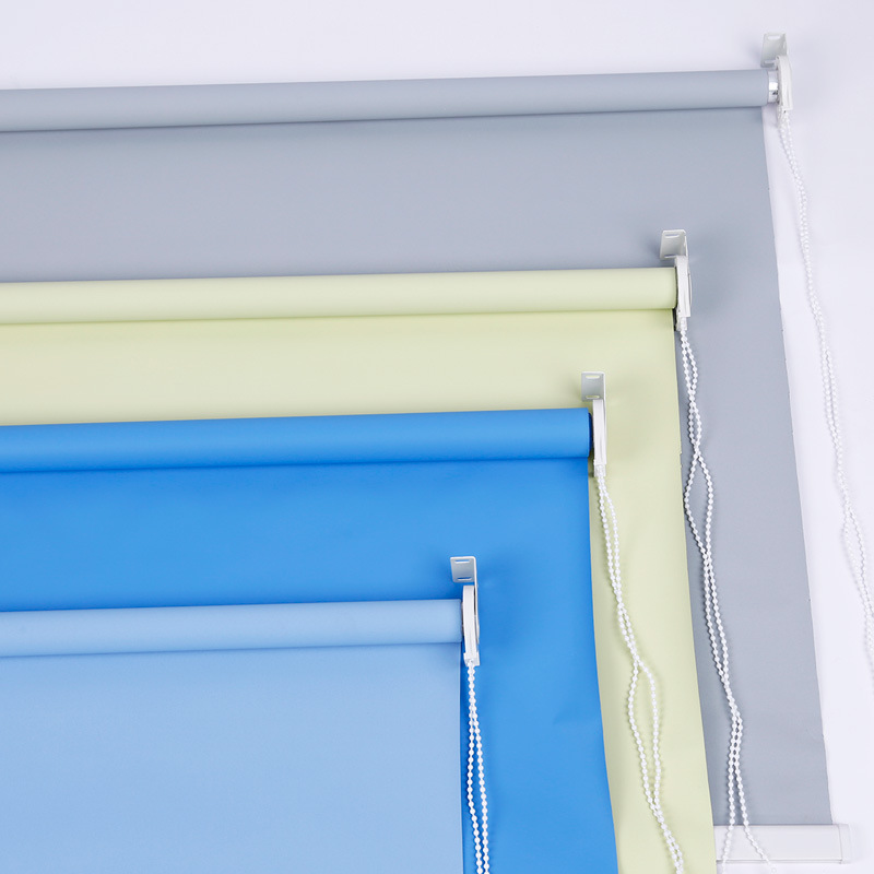 Living Room Bathroom Waterproof Roller Curtain Full Shading Printable LOGO Thickened Office Roller Curtain Double-Sided Same Color Curtain