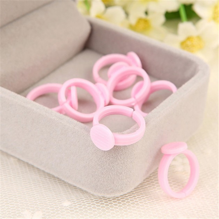 diy children's ring base family handmade materials pink diy plastic ring resin jewelry accessories