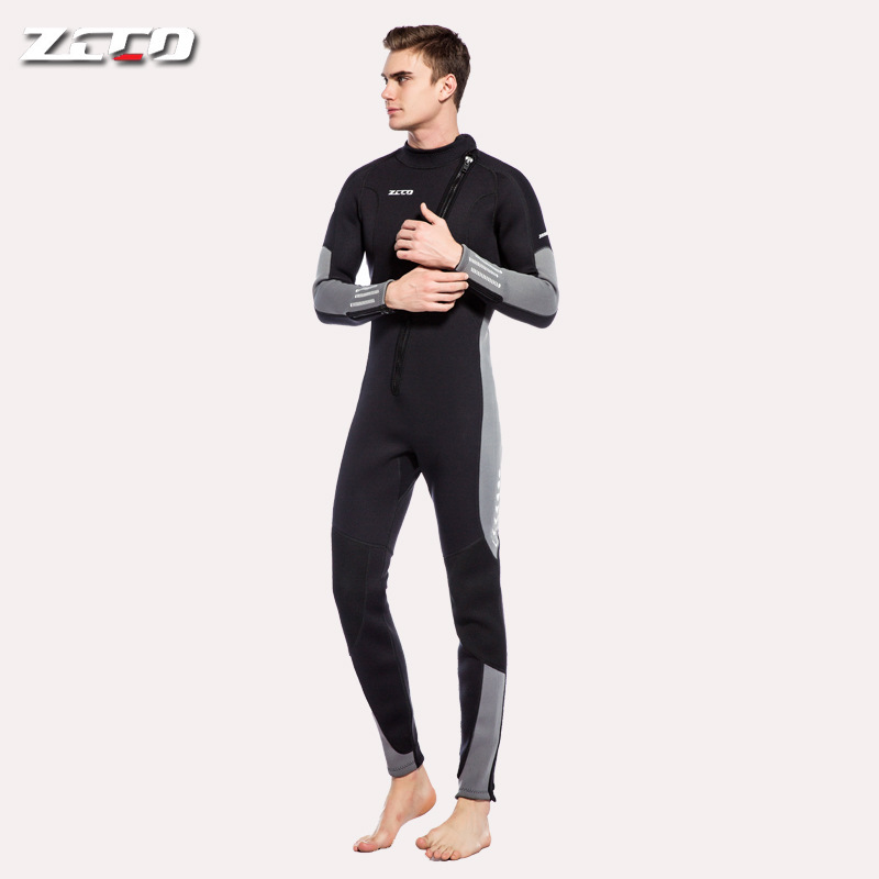 ZCCO New 3mm diving suit men's one-piece warm surfing diving suit women's long sleeve cold-proof snorkeling winter swimming suit