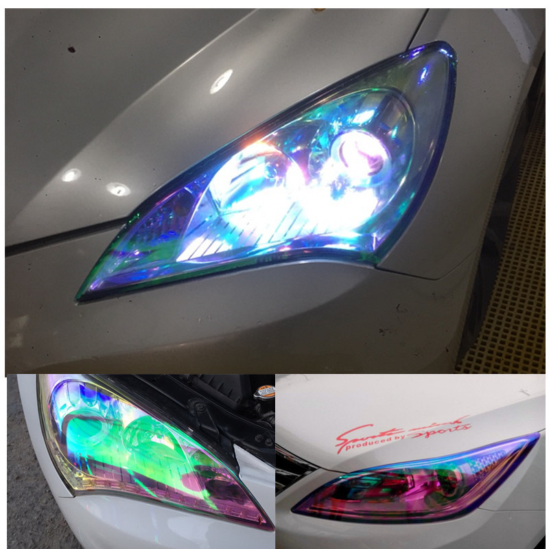 Пленка для фар автомобиля Magic Color Chameleon, пленка для изменения цвета фар, задних фонарей, противотуманных фар, прозрачная пленка для фар, 12 цветов