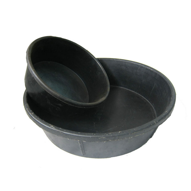 Ready Supply Rubber Bucket Rubber Feeding Bowl Black Rubber Cat and Dog Food Bowl Round Pet Food Bowl 4Qt