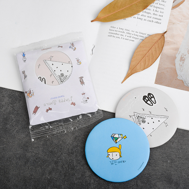 Красивое маленькое зеркало, модное, портативное косметическое зеркало, милое мультяшное маленькое круглое зеркало, рекламный подарок на заказ