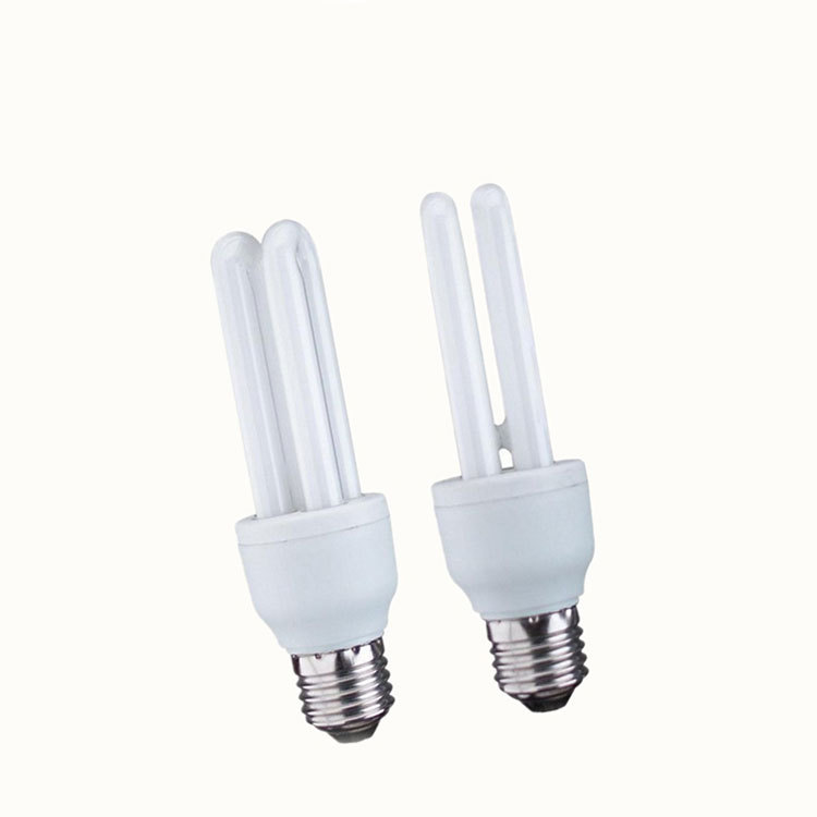 Energy-Saving Lamp 2U Energy-Saving Lamp U-Shaped Fluorescent Bulb Household Engineering E27/B22 Pure Three Primary Colors Factory Wholesale