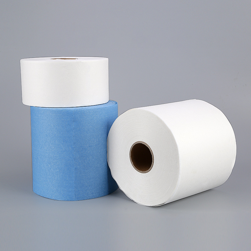 Dust-free Paper Industrial Wiping Paper Dust-free Room Blue and White Non-woven Fabric Cleaning Oil Absorbing Water Absorbing Dust-free Cloth Large Roll Dust-free Paper