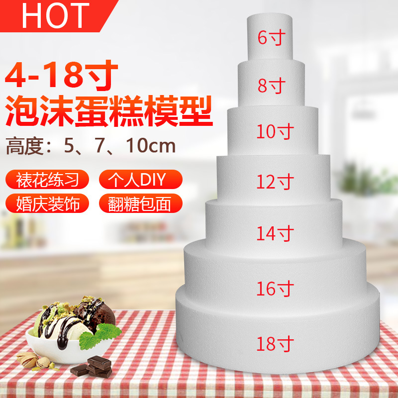 Модель круглой пенопластовой формы для декорирования и выпечки