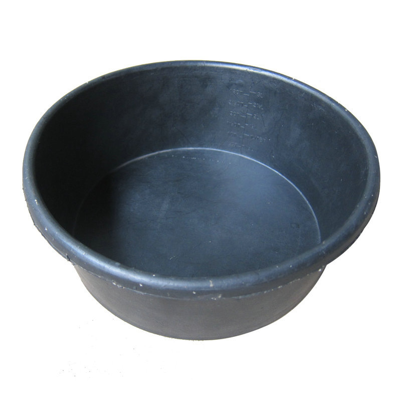 Ready Supply Rubber Bucket Rubber Feeding Bowl Black Rubber Cat and Dog Food Bowl Round Pet Food Bowl 4Qt