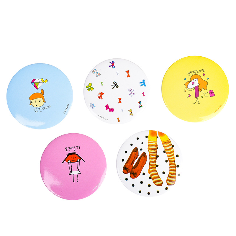 Beauty small mirror fashion portable portable cosmetic mirror cute cartoon small round mirror advertising promotion customized gift
