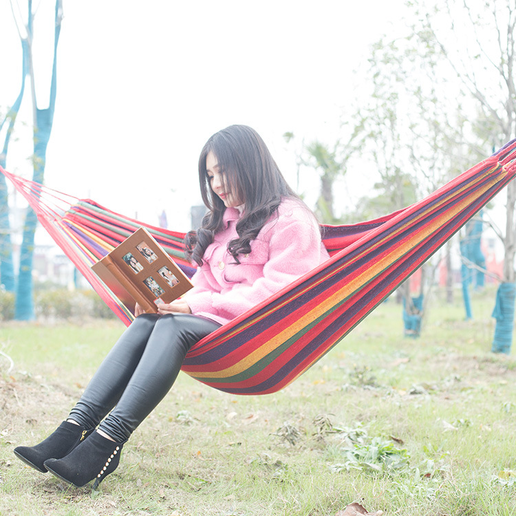 Outdoor Hammock Swing Adult Outdoor Thickened Canvas Camping Rollover Double Dormitory Indoor Hanging Chair Student
