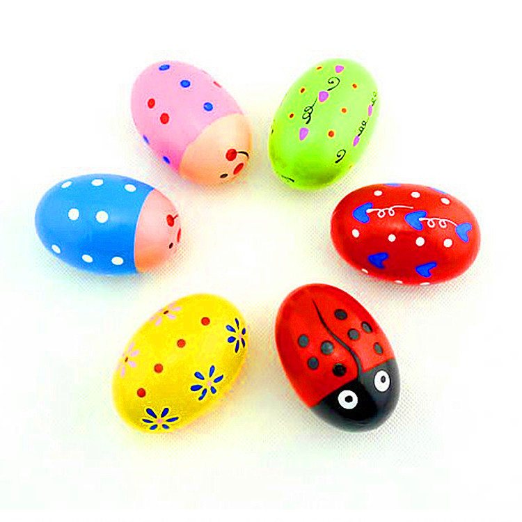 Wooden color large sand eggs wooden eggs cartoon hand-painted eggs Easter toys manufacturers wholesale