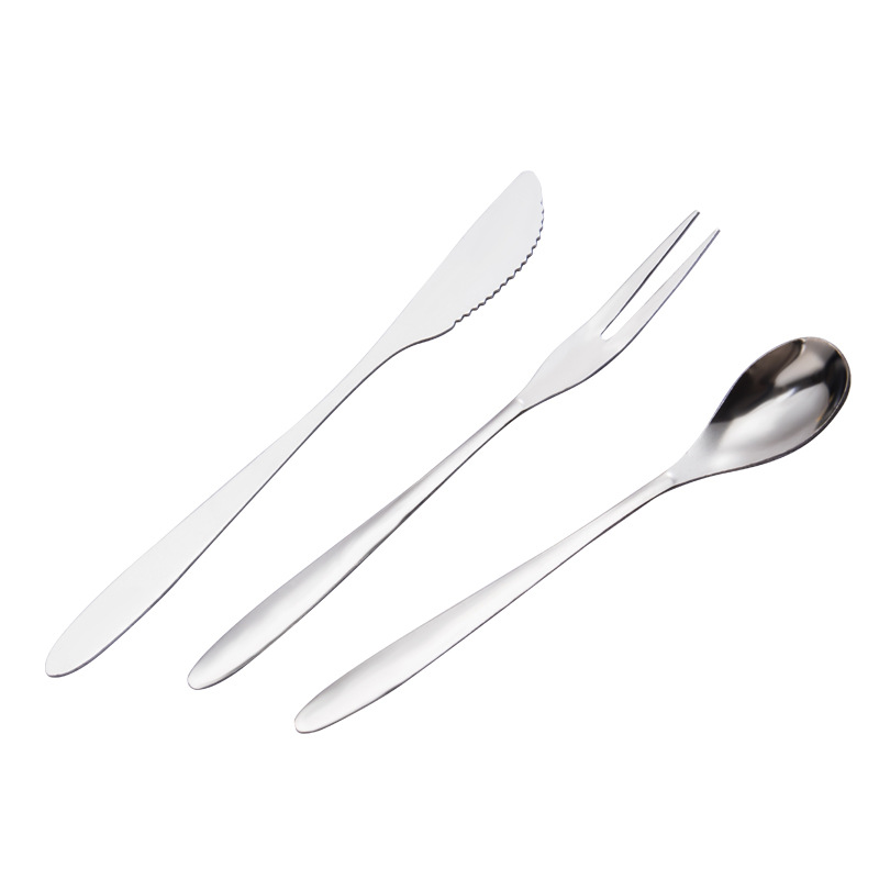 Stainless steel mid-autumn moon cake knife fork spoon fruit two-tooth fork cake dessert spoon Western tableware manufacturers wholesale