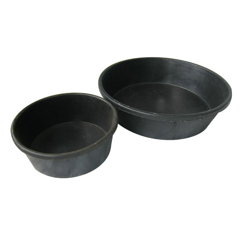 Ready Supply Rubber Bucket Rubber Feeding Bowl Black Rubber Cat and Dog Food Bowl Round Pet Food Bowl 4Qt