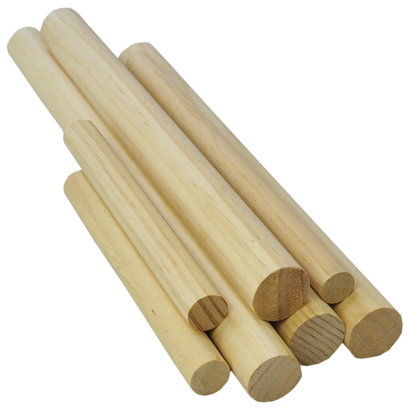 Round wooden stick pine wood round wooden stick DIY handmade red flagpole solid wood support Rod small wooden stick pine stick