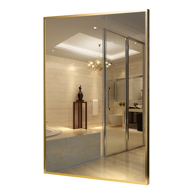 Aluminum Alloy Cosmetic Mirror Bathroom Wall Mirror Bathroom Mirror Toilet Hand Washing Mirror Simple Explosion-Proof Wall Hotel Mirror