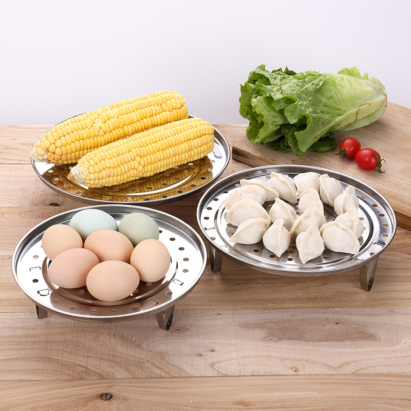 Stainless Steel Steamer Steaming Tray Thickeneded Water-Proof Steamer Steamer Rack Steamer Grate Household Steaming Grids Kitchen Steamed Bread Steamed Buns