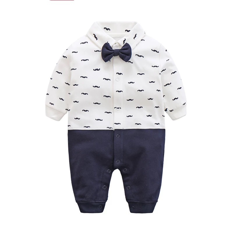 Newborn Baby Clothes Spring & Fall Baby Boy Jumpsuit 0-6 Months 100 Days 9 Infants Full Moon Gentleman Crawling Suit