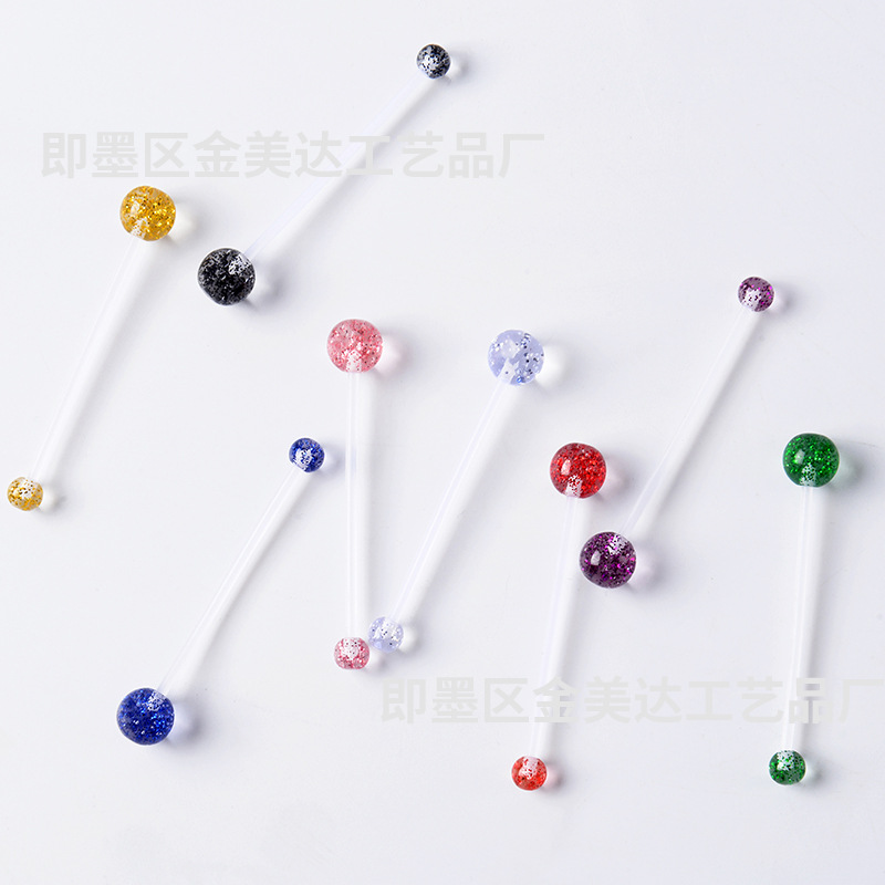 Foreign Trade Supply Pregnant Women's Belly Button Ring Acrylic Sequin Belly Button Uv Rod Piercing Jewelry European and American Belly Button Nails