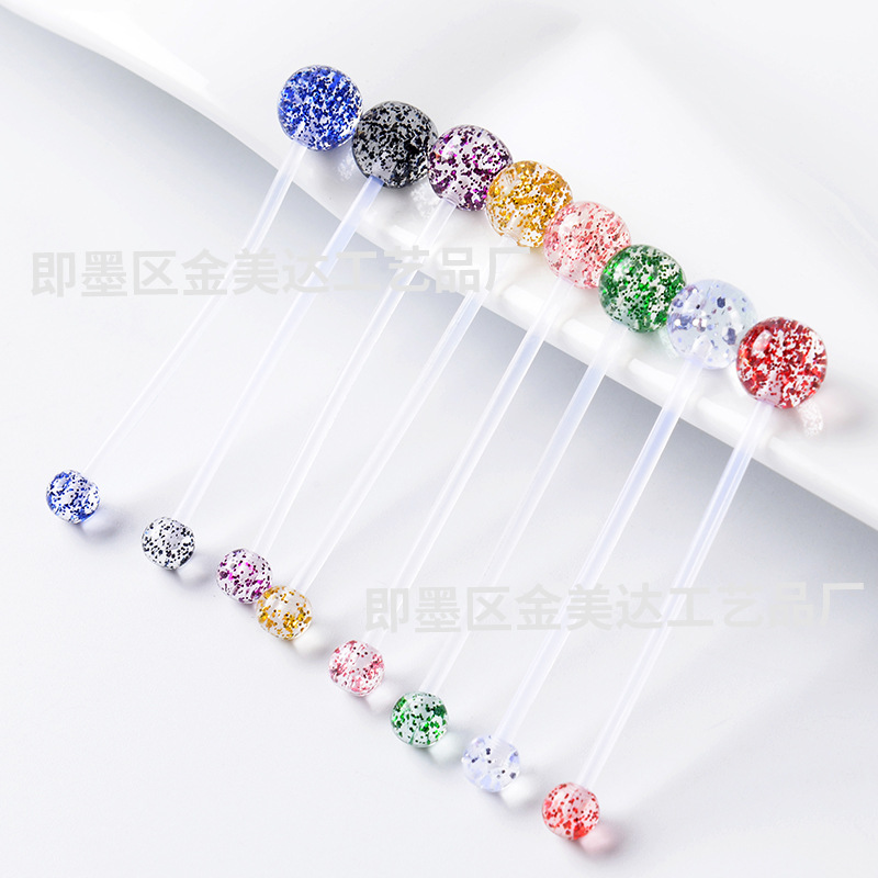 Foreign Trade Supply Pregnant Women's Belly Button Ring Acrylic Sequin Belly Button Uv Rod Piercing Jewelry European and American Belly Button Nails