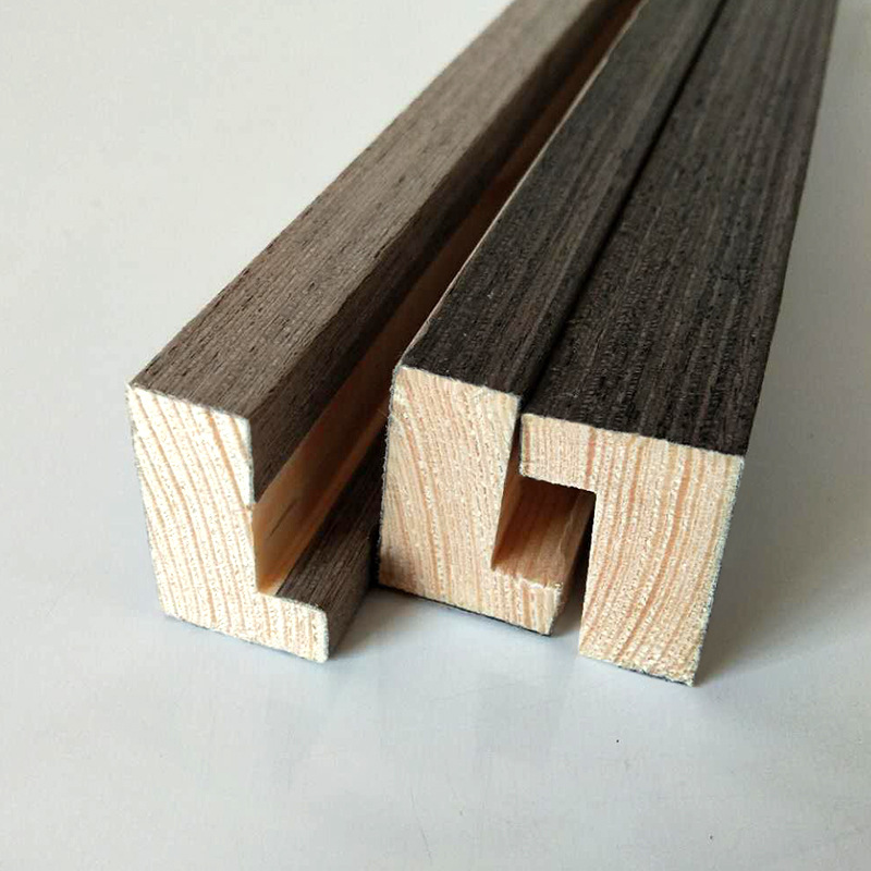 Solid wood photo frame decorative painting wood frame L-shaped pine covered wood line technology veneer 2030 factory direct sales