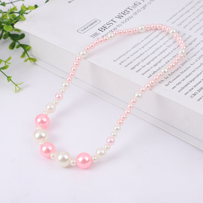 Korean style girls' artificial pearl necklace children's all-match jewelry girls' sweater chain Pearl Chain + bracelet suit wholesale