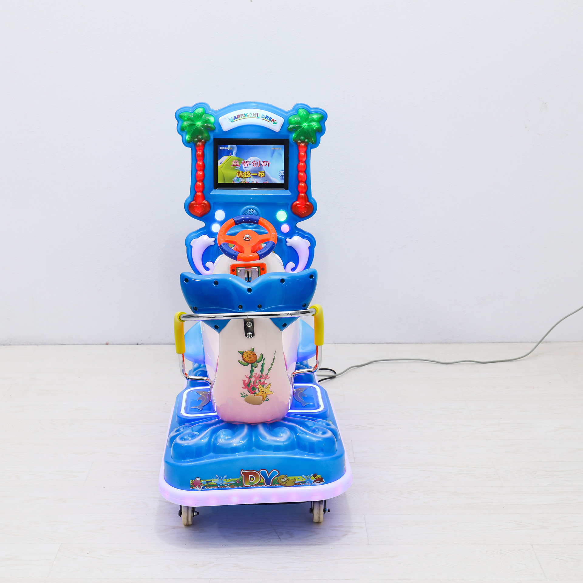 2025 New Model Electric Coin-Operated Dolphin 3D Stereo High-Definition Lcd Screen Rocking Car Baby Educational Rocking Car Special Price