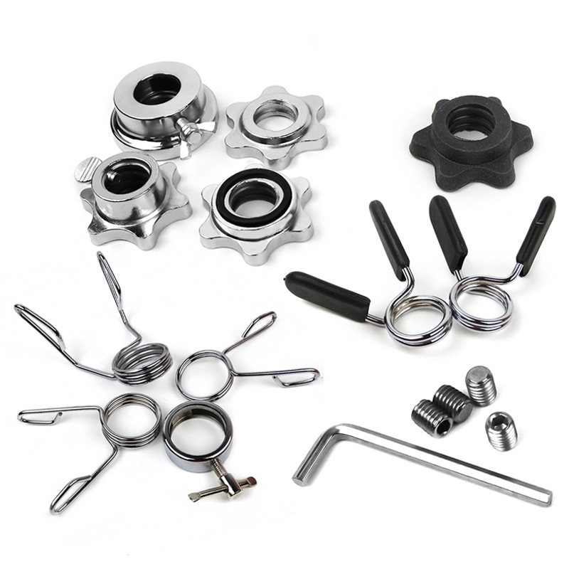 Dumbbell accessories fixed nut 2.52.8cm double safety anti-loosening hexagon nut round nut screw circlip