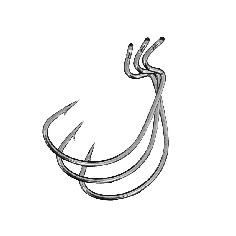 Barbed Fishhook Manufacturer Wholesale White Wide-Belly Crank Hook Iseni High Carbon Steel Fishhook Bulk Fishhook with Ring