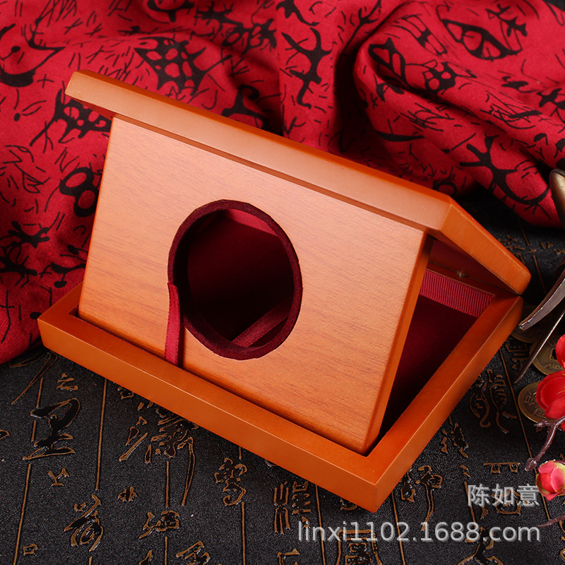 Factory wholesale commemorative coin wooden box production medal medal logo packaging box high-grade badge flip box set