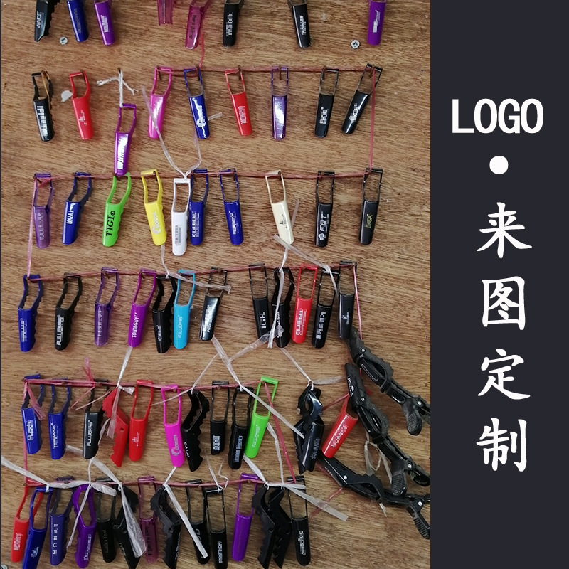 Factory in stock hair supplies crocodile clip plastic crystal hair salon positioning hair clip color duckbill clip printed logo