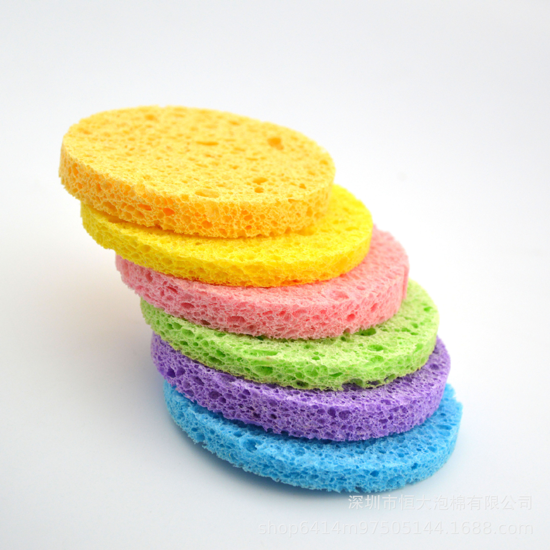 Wholesale Compressed Wood Pulp Cotton Face Puff, Microfiber, Biodegradable, Expanding When Exposed to Water, Multi-Color Face Wash Puff, Wood Pulp Cotton