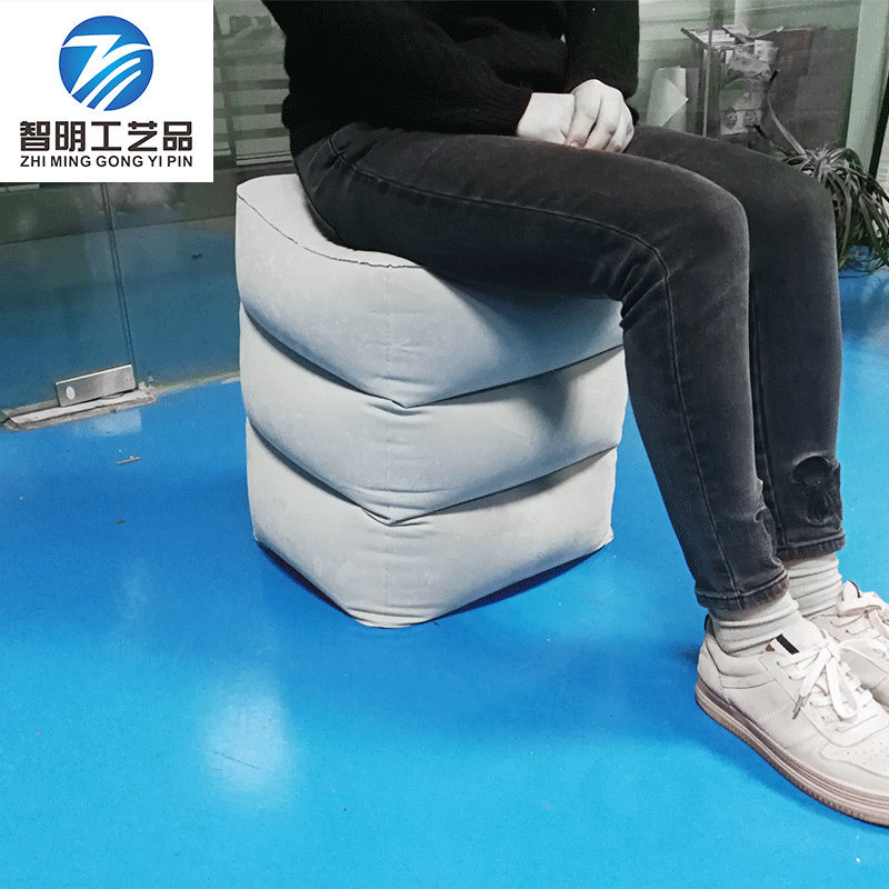 Portable Inflatable Stool Outdoor Travel Three-Layer Foot Pad Aircraft High-Speed Rail Bus Office Car Footrest Rest