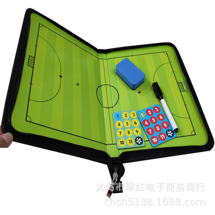 Zipper Bag Five-A-Side Football Tactical Board Coach Teaching Demonstration Book Magnetic Number Pen Magnetic Mark