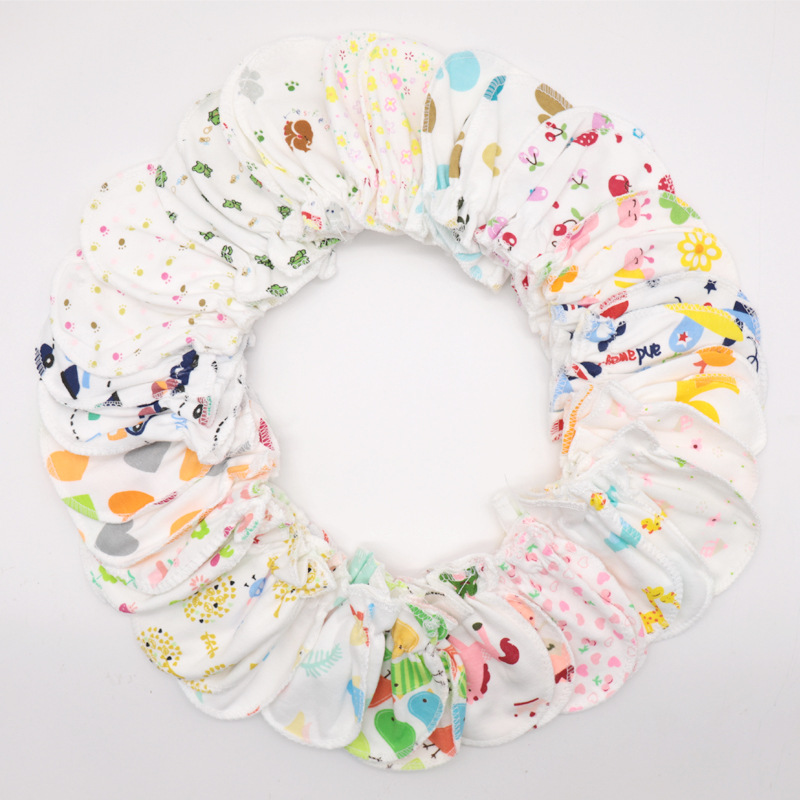 (Individually Packaged) Ready-Made Knitted Cotton Baby Anti-Scratch Gloves, Newborn Anti-Scratch Face Gloves/Foot Covers