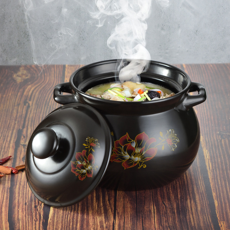 Ceramic Casserole Health Soup Pot Household Stew Pot High Temperature Resistant Open Flame Soup Pot Casserole in Stock