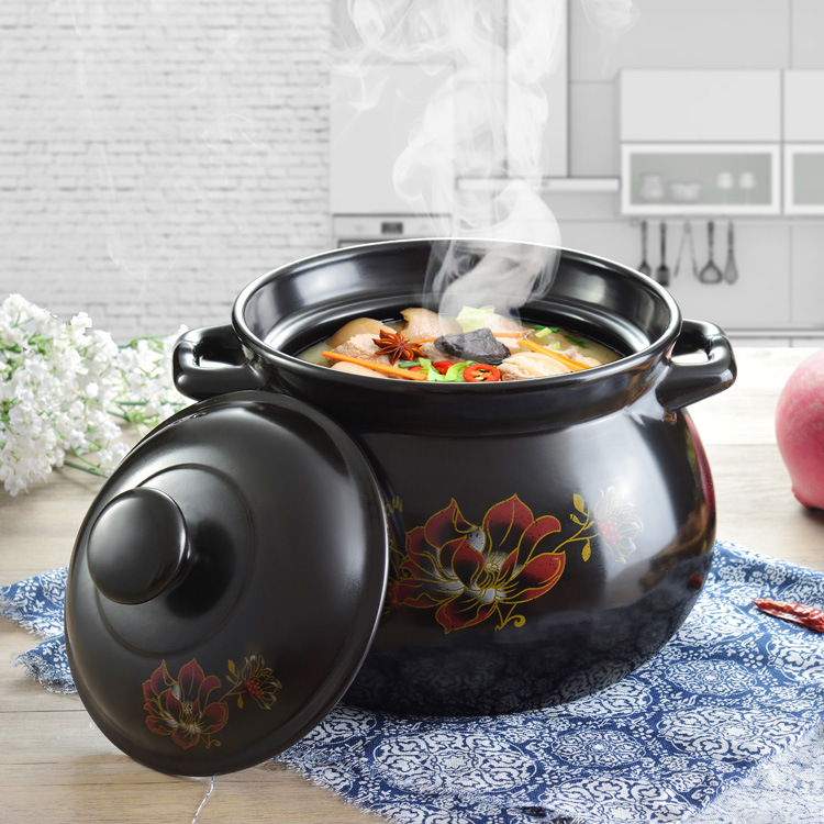 Ceramic Casserole Health Soup Pot Household Stew Pot High Temperature Resistant Open Flame Soup Pot Casserole in Stock