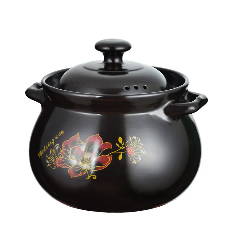 Ceramic Casserole Health Soup Pot Household Stew Pot High Temperature Resistant Open Flame Soup Pot Casserole in Stock