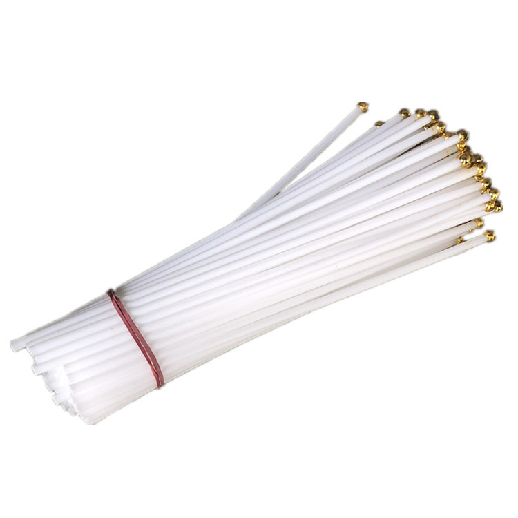 Hand-cranked flagpole 30cm long 6mm outer diameter white plastic hand-cranked flagpole banner advertising banner hand-swinging bamboo