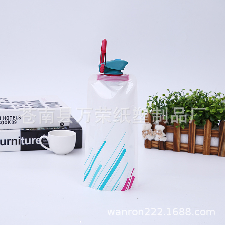 Ready Supply of Printable Logo Foldableing Water Bag Foldableing Water Kettle Duckbill Bag Outdoor Cycling Pe Sports Water Kettle