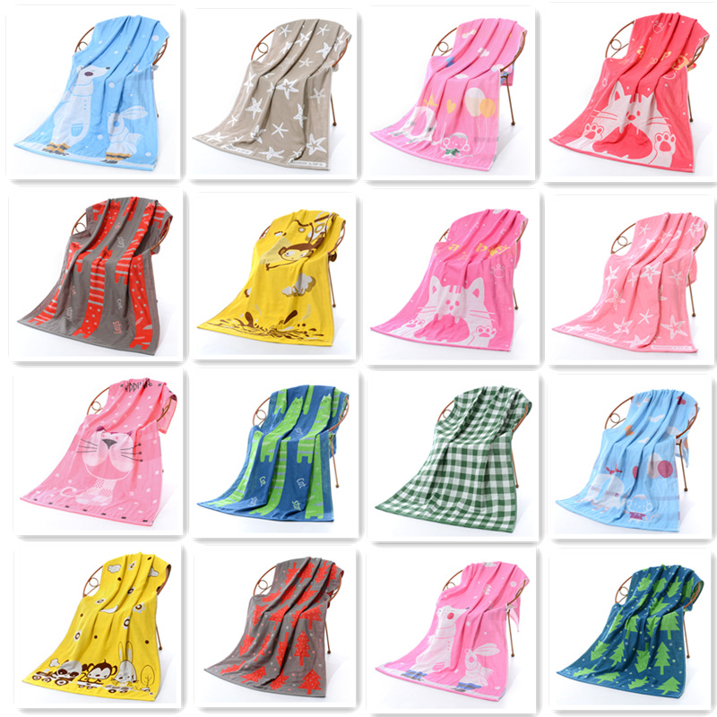 Happy small mu three-layer gauze cotton bath towel Gao Yang towel wholesale cartoon children's towel cotton gauze bath towel