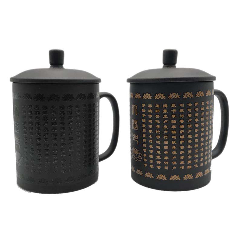 Chaozhou Ceramic Temperature-Sensitive Color-Changing Tea Cup with Lid, Great Mercy Cup, Baifu Cup, Creative Mug, Purple Sand Cup, Sublimation Cup